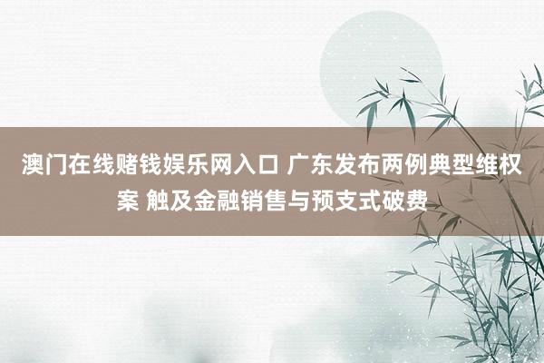澳门在线赌钱娱乐网入口 广东发布两例典型维权案 触及金融销售与预支式破费