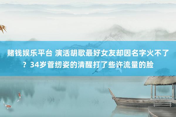 赌钱娱乐平台 演活胡歌最好女友却因名字火不了？34岁菅纫姿的清醒打了些许流量的脸
