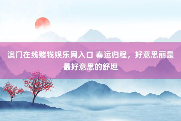 澳门在线赌钱娱乐网入口 春运归程，好意思丽是最好意思的舒坦