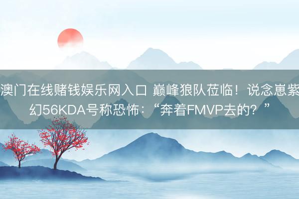 澳门在线赌钱娱乐网入口 巅峰狼队莅临！说念崽紫幻56KDA号称恐怖：“奔着FMVP去的？”