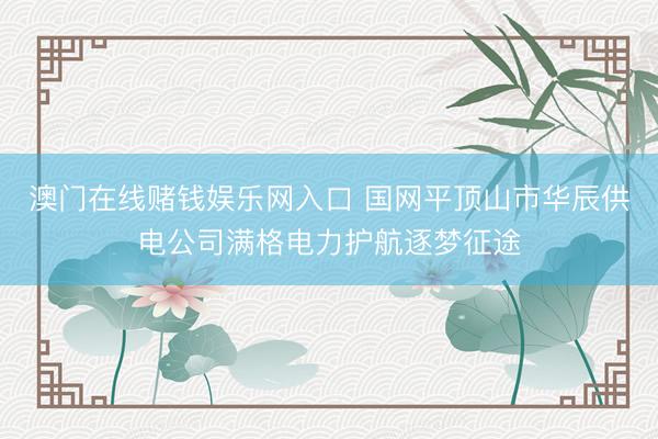 澳门在线赌钱娱乐网入口 国网平顶山市华辰供电公司满格电力护航逐梦征途