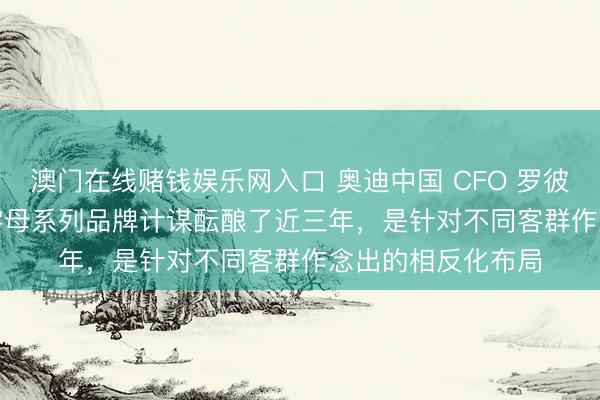 澳门在线赌钱娱乐网入口 奥迪中国 CFO 罗彼得：推出 AUDI 字母系列品牌计谋酝酿了近三年，是针对不同客群作念出的相反化布局