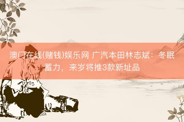 澳门在线(赌钱)娱乐网 广汽本田林志斌：冬眠蓄力，来岁将推3款新址品